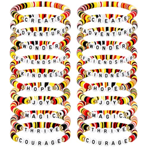 Liliaafar 20 Pcs Inspirational Friendship Bracelets Bulk Adjustable Motivational Beaded Bracelets for Back to School Teacher Gifts Classroom Party Favors - style: Cartoon Story Polymer Clay
