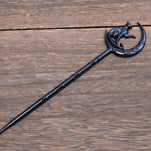 2PCS Halloween Hair Sticks For Women Gothic Moon Cat's Paw Print Hairpin Hair Styling Pins (CAZ1) - color: CAZ1