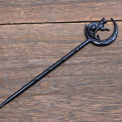 2PCS Halloween Hair Sticks For Women Gothic Moon Cat's Paw Print Hairpin Hair Styling Pins (CAZ1) - color: CAZ1