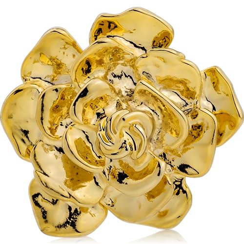 18K Gold Tone lapel Pins Brooch for Men Suit, Metal Flower Brooch Pins for Women, Mens Suit Accessories on Wedding Birthday Anniversary Father's Day. - color: rose