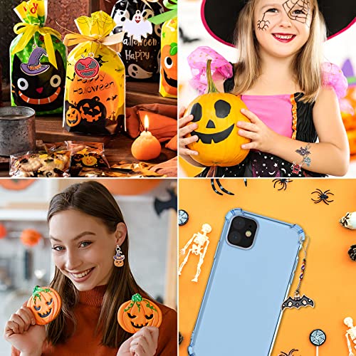 SANNIX 110Pcs Halloween Charms Gold Enamel Jewelry Making Charms | for Halloween Bracelet Necklace Making and Decoration Accessories - style: Halloween Charms
