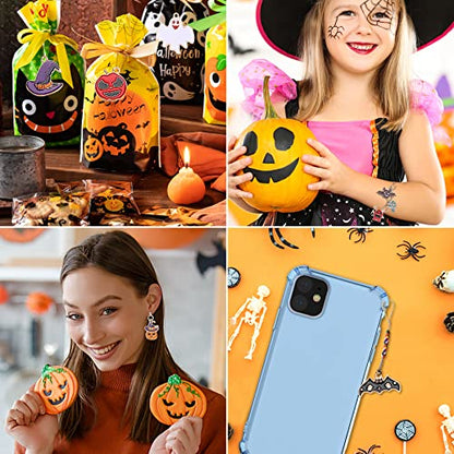 SANNIX 110Pcs Halloween Charms Gold Enamel Jewelry Making Charms | for Halloween Bracelet Necklace Making and Decoration Accessories - style: Halloween Charms