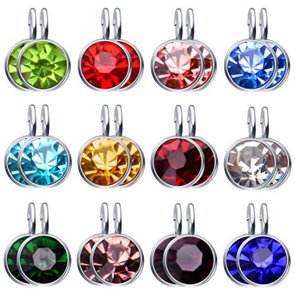 Aylifu Birthstone Charms Crystal Pendant Charms 12 Months Birth Charms for Necklace Bracelet Earring - color: 12 Color