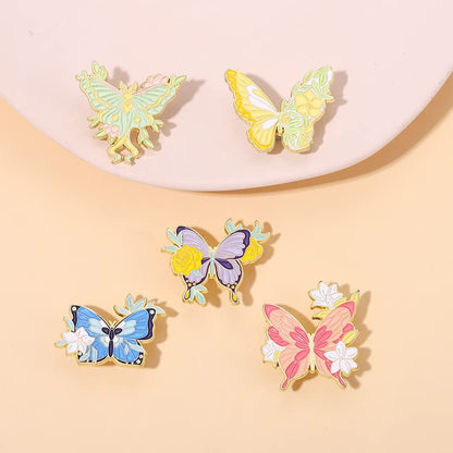 Cute Enamel Pin Set Lapel Pins Brooches Cartoon Brooch Badge Pins for Clothes Bags Backpack for Women - color: Butterfly Set 4