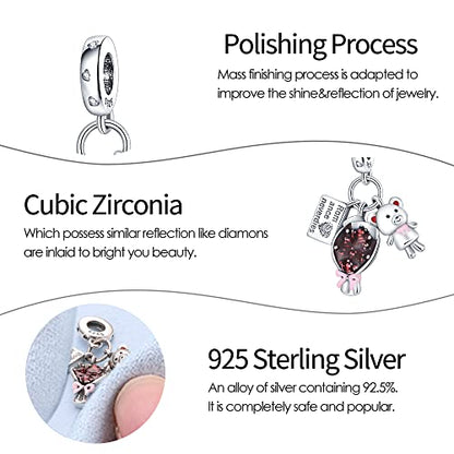 Pandach Animal Charm Bead fits Charms Bracelets for Woman-925 Sterling Silver Dangle Pendant Bead,Jewelry Beads Gifts for Women Bracelet&Necklace - style: Three Piece Charm Bear Bouquet