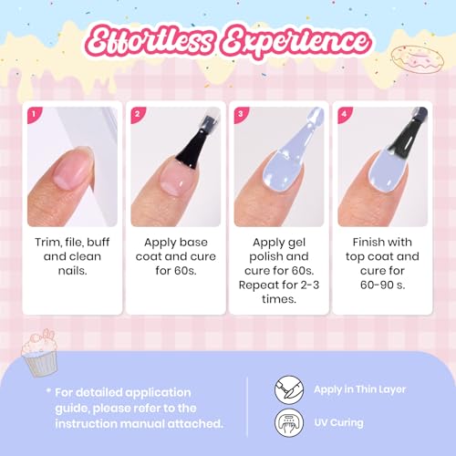 Beetles Blue Gel Nail Polish, Blueberry Smoothie, Pastel Blue Gel Polish | Color-Matched Bottle Design, Soak Off UV LED, Long-Lasting Nails Art for Home DIY & Holiday - color: D - Creme Blue | Blueberry Smoothie