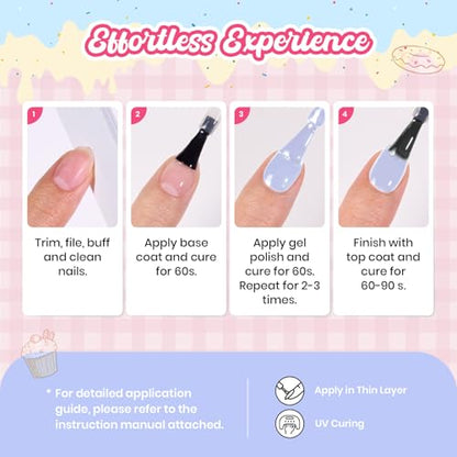 Beetles Blue Gel Nail Polish, Blueberry Smoothie, Pastel Blue Gel Polish | Color-Matched Bottle Design, Soak Off UV LED, Long-Lasting Nails Art for Home DIY & Holiday - color: D - Creme Blue | Blueberry Smoothie