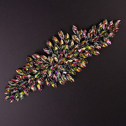 JWICOS Bridal Headband Crystal Wedding Hair Vine Headpieces for Bride and Girls (Colorful) - color: Colorful