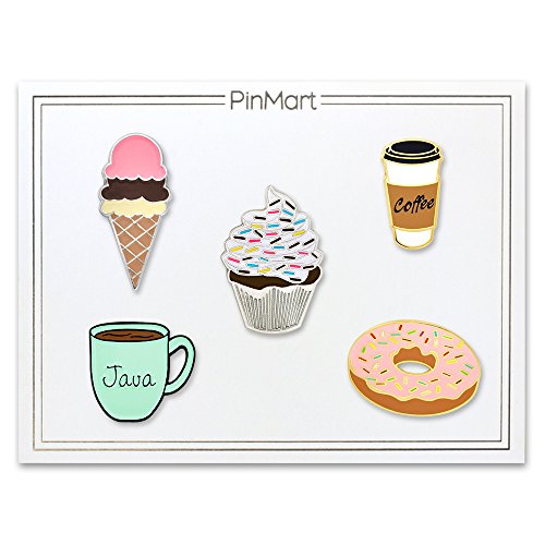 PinMart's Sweet Tooth Dessert and Coffee Enamel Lapel Pin Set