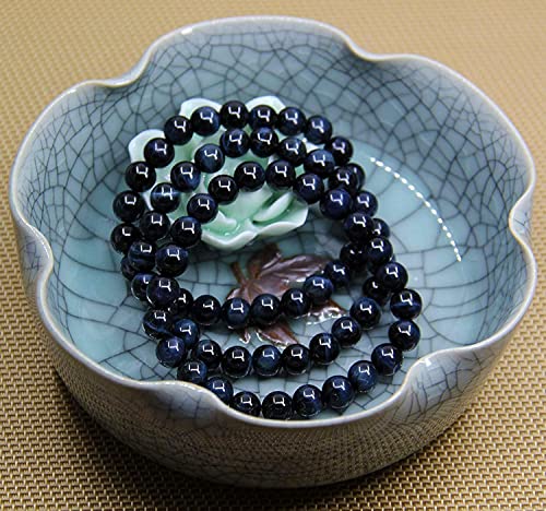 Angelstones Gemstones 8mm Round Beads Healing Crystal Bracelet for women | Natural Gemstone, Handmade Gifts for Women, Healing Crystal Round Beaded Stretch Bracelets, Unisex Jewelry for Women and Men - color: Blue Tiger Eye