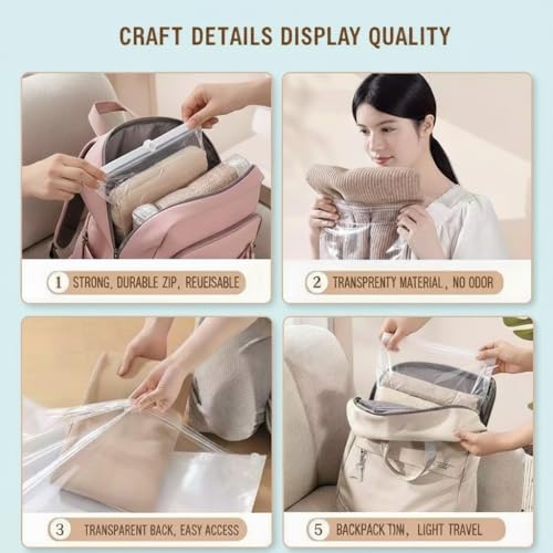 Roll Up Vacuum Storage Bag, No Eeed For Pump, Saves Space, Travel Compression Bag, Luggage, Wardrobe Organization