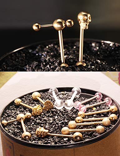 Prjndjw Jewelry, 5/8in(16mm) L, 14G Tongue Piercing Barbells Multicolor Surgical Stainless Steel Long Nipple Piercing Barbells Body Jewelry for Women - color: Rose Gold