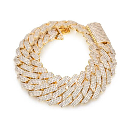 Ucciyo 30MM/25MM Cuban Link Chain for Men, Luxury Iced Out Diamond Chain | Luxurious Diamond-Simulated, Large Miami Cuban Style, 18K Gold Plated - color: 25MM-Gold, size: 24 Inch