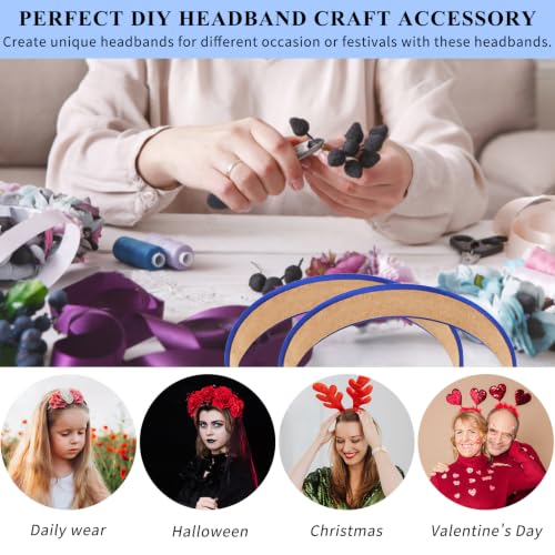 Wecoe Satin Headbands, 16 Pcs 1 Inch Hair Bands for Women & Girls(Set J) | Great for daily wear, festive looks & DIY crafts - color: Set J