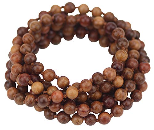 Firstmeet Fashion Natural Round Wood Beads 60'' Long Strand Art Deco Necklace for Women - color: B