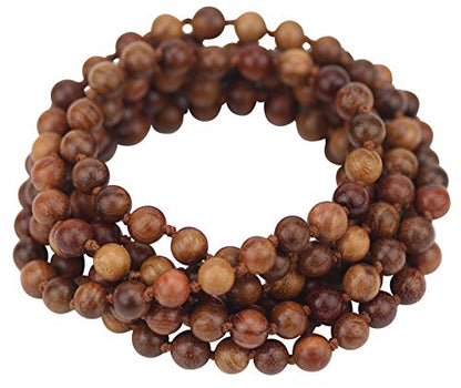 Firstmeet Fashion Natural Round Wood Beads 60'' Long Strand Art Deco Necklace for Women - color: B