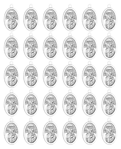 Saint Therese of Lisieux/Saint Mother Teresa of Calcutta/Divine Mercy Jesus/Mater Dolorosa Patron Saint Medal Charm Pendant for DIY Rosary Necklace Bracelet Jewelry Making Part - color: 30pcs-Our Lady of Perpetual Help