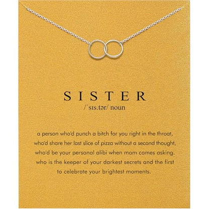 Baydurcan Dainty Silver Necklace for Women Ankh Horse Celtic Necklace Gifts | Dainty charm gifts for friends sister mother, birthday, christmas, graduation gifts. Ready to give with card & envelope. - style: Twin-Sister