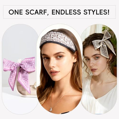 ZXZH 6 Pack Fashion Scarves for Women, Versatile Boho Head Scarf | Satin Scarf for Hair, Neck, Wrist, and Purse Accessories - color: Classic Paisley
