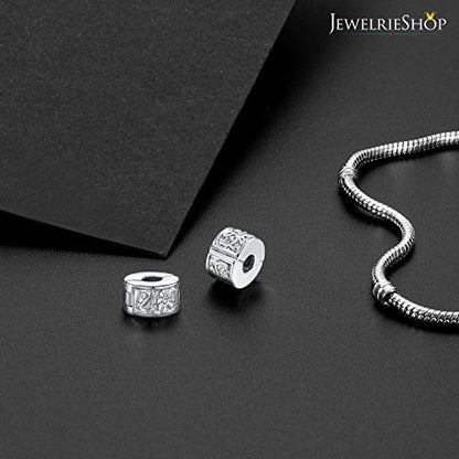 JewelrieShop Clip Spacer Charm for Bracelet Clip Lock Stopper Bead Spacer European Openable Beads 2pcs - color: #09S x 2 Pieces