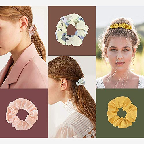 52 Pcs Velvet Hair Scrunchies Hair Bands for Women or Girls | Elastic Soft Ponytail Holder Hair Ties for Birthday, Party, Thanksgiving, Christmas - size: 1 Count (Pack of 52)