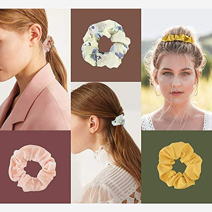 52 Pcs Velvet Hair Scrunchies Hair Bands for Women or Girls | Elastic Soft Ponytail Holder Hair Ties for Birthday, Party, Thanksgiving, Christmas - size: 1 Count (Pack of 52)
