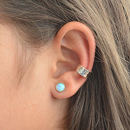 Ear Cuff for Non Pierced Ears Cartilage helix Hammered Ear Cuff for Women Jewelry Earring - color: Silver
