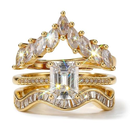 JATEBI Stackable Rings for Women 14K Gold Plated Kunckle Rings Set Dainty Simple Trendy Adjustable Perfect for Stacking Layering on Thumb and Knuckle 3 Pcs