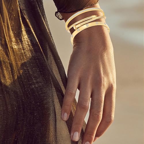Camhanno Stackable Silver Bracelets for Women Stainless Steel Love & Friendship Bangle, Mothers Day Valentines Birthday Christmas Jewelry Gifts for Mom Her Wife Grandma - style: Style 1