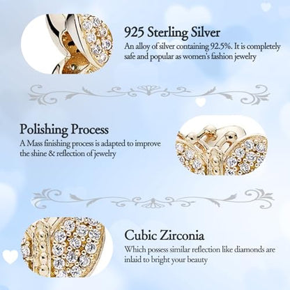 925 Sterling Silver Charms fits Bracelets and Necklace Pendant Bead Charms Jewelry Gift for Women Family Friends - style: Butterfly Charm
