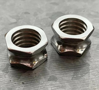 PAIR of Steel Hexagon Screw Bolt Tunnels Double Flare Plugs Earlets Gauges - style: 9/16" (14mm)
