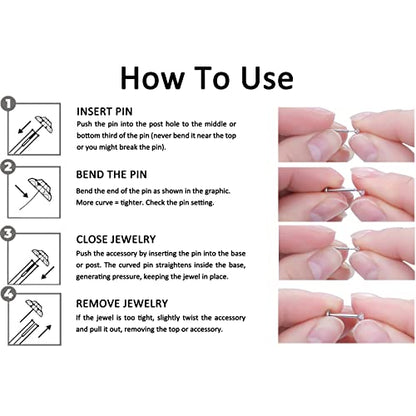 Aumeo 20G 18G 16G Threadless Push in Nose Rings Studs Surgical Steel Labret Jewelry Monroe Lip Rings Studs Medusa Ashley Piercing Jewelry for Women - color: Silver, size: 16g*6/7/8/10/12mm