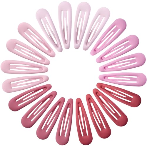 Small Hair Barrettes For Women No Slip Metal Snap Clips For Thin And Fine Hair,Matte Multiple Pink,20 PCS,1.97 x 0.5 Inch. - color: Matte Multiple Pink