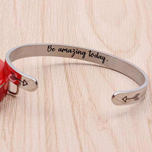 Btysun Bracelets for Women Mothers Day Bracelet Gifts from Daughter Inspirational Gifts for Women Graduation Gifts for Her Motivational Birthday Cuff Bangle Friendship Personalized Mantra Jewelry… - style: Be amazing today