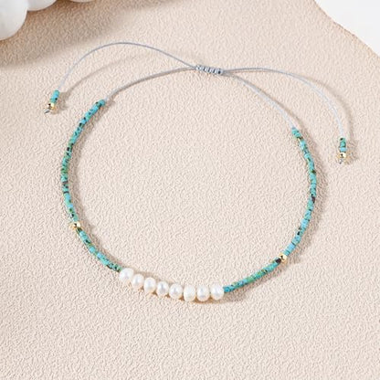 KELITCH Womens Pearl Bracelets Friendship Bracelet Handmade Miyuki Beads Charm Bracelet Holiday Gift - color: B4