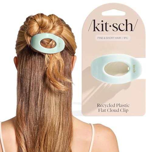 Kitsch Small Flat Claw Clip for Women - Sage Leaf, 1pc | Durable & Strong Hold Flat Hair Clips For Styling, Half Updo | Non-Slip for Secure, Comfortable Wear, For All Hair Types - color: Sage Leaf, size: Small