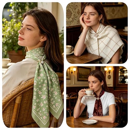 Metal Scarf Rings Clips, Bandana Buckles for Women - style: Baroque