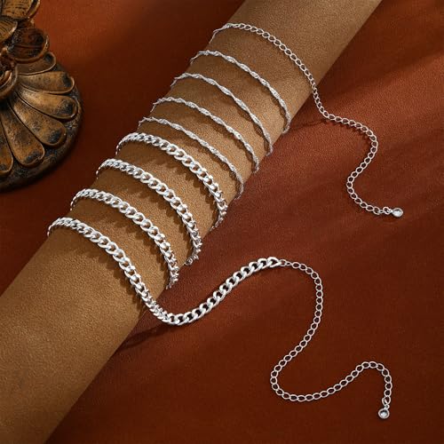 CAROVO Belly Waist Chain for Women 14K Gold Silver Plated Layered Body Chains Boho Cuban Figaro Pearl Heart Coin Satellite Bead Belly Chain Sexy Bikini Body Jewelry for Women Adjustable - style: B1:Cuban Twist SL