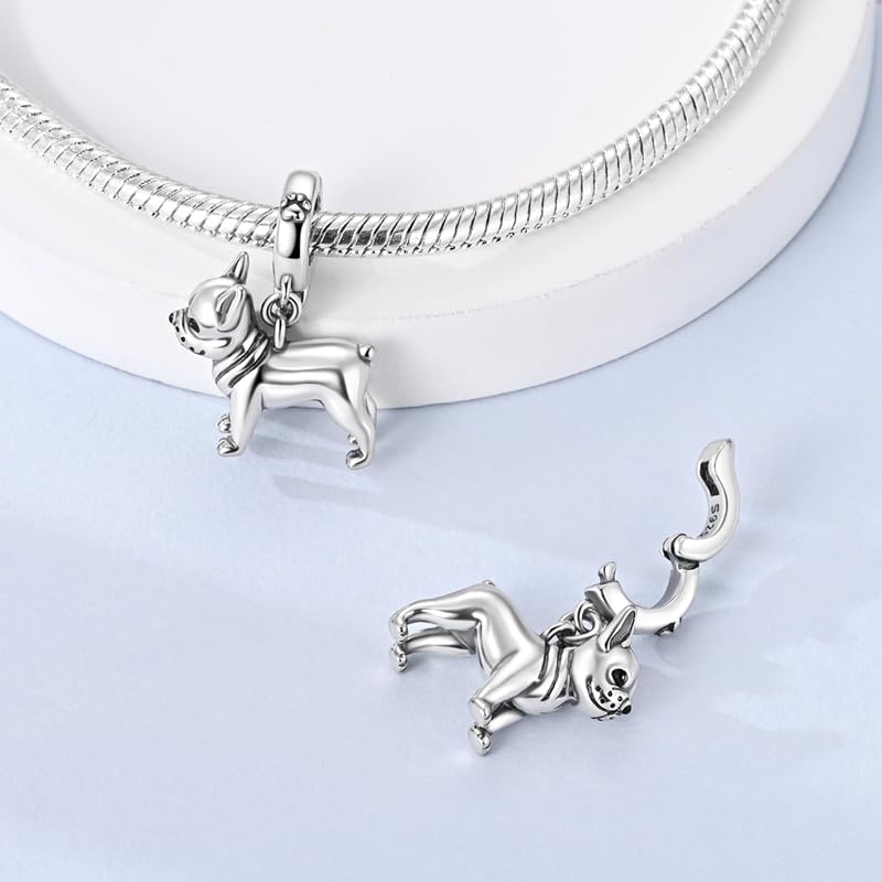 Gold Flower Family Charms for Bracelet Bead Charm for Women Jewelry Present - style: Dog-01