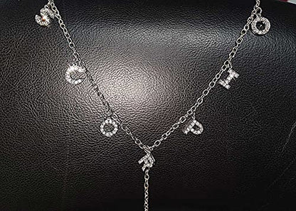 Women Sexy Rhinestone Waist Body Chain Crytal Sexy Letter Pendant Belly Waist Chain T-string Thong Body Jewelry - color: Scorpio Letter