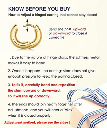 Small Huggie Hoop Earrings For Women, Real Gold Plated Croissant Square Round Earrings Lightweight Everyday Jewelry Hypoallergenic for Sensitive Ears - color: Gold Slim Twist