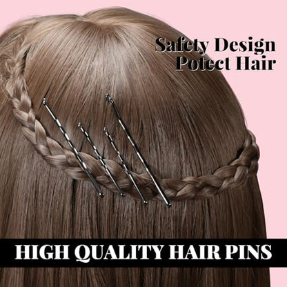 IKOCO 415pcs Bobby Pins Set, U Pins with Hair Ties and Hair Net, Black | Strong Hold, Snag-Free, No Damage, Smooth Edges, Dance Competition & Ballet Ready, For Updos, Buns & Daily Styling - color: Black