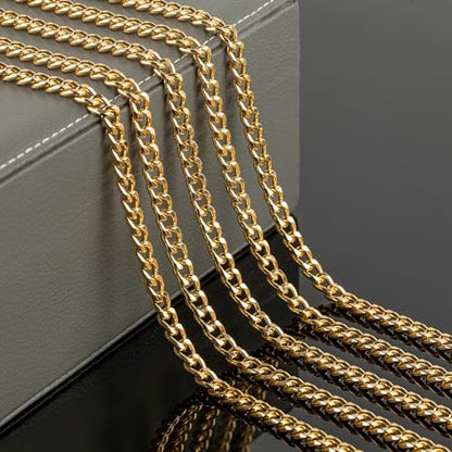 YOUBEIYEE 10 Meters Gold Cuban Link Chain Men and Women Hip Pop Necklace Choker Aluminum Chain for Jewelry Making Jewelry Supplies - color: 6.7x9.4mm-Gold
