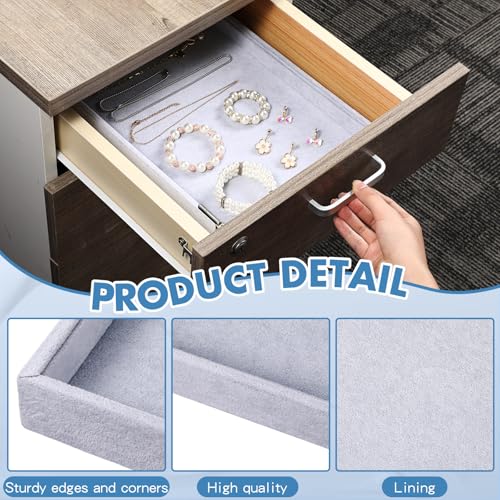 Quelay Stackable Jewelry Tray Jewelry Organizer Tray Showcase Display Empty Plate Bracelet Ring Earring Organizer - color: Grey