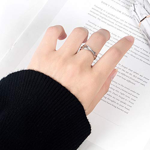 Dankadi Minimalist 925 Sterling Silver Triple Ring - Women's Glamour Jewelry Cocktail Party Unisex Accessories 5# -11#
