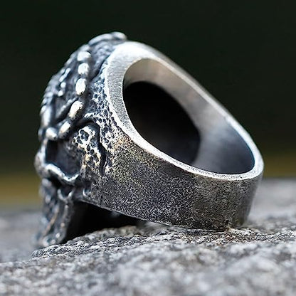 2023 Skull Ring Cool Evil Death Punk Rock Stainless Steel Rings Aly Style Jewelry - style: R1112