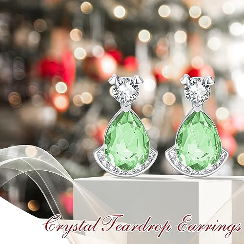 Birthstone Teardrop Crystal Stud Earrings for Women 925 Sterling Silver Solitaire Studs Halo Earrings for Birthday Gifts Teardrop Earrings for women - style: H August