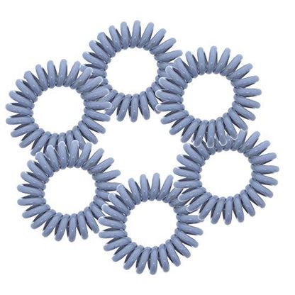 Small Coil Hair Ties For Girls - Set of 6 Grey - color: Grey