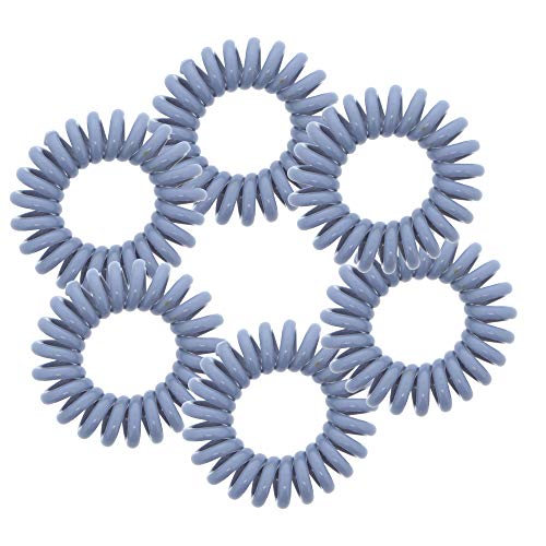 Small Coil Hair Ties For Girls - Set of 6 Grey - color: Grey