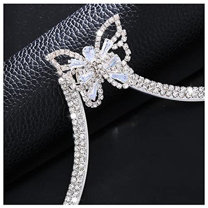 Rhinestone Chest Bracket Bra Chain Sexy Bikini Crystal Body Chains Butterfly Chest Chain Body Jewelry Accessories for Women - color: color4